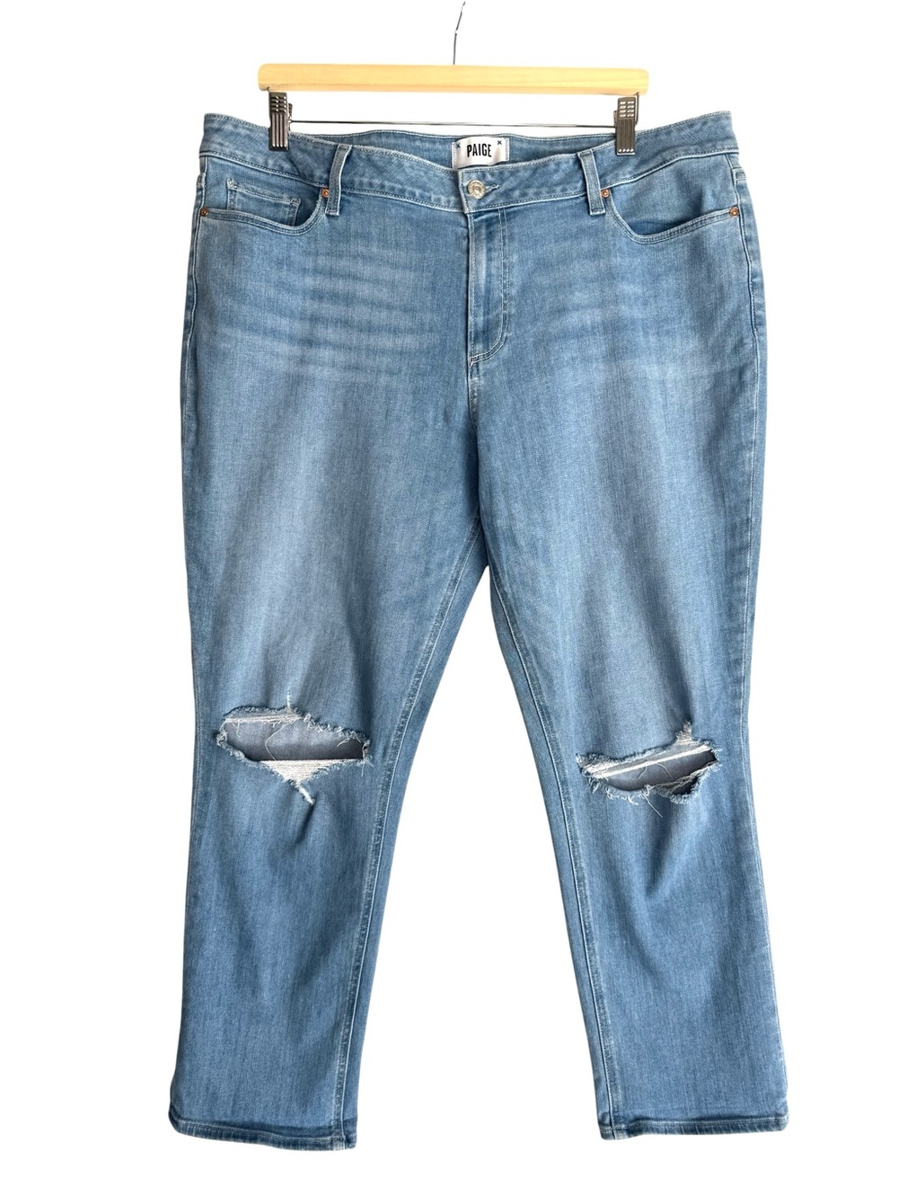 PAIGE Brigitte Ratatuoille Destructed Boyfriend Jeans Plus Curvy Size 34